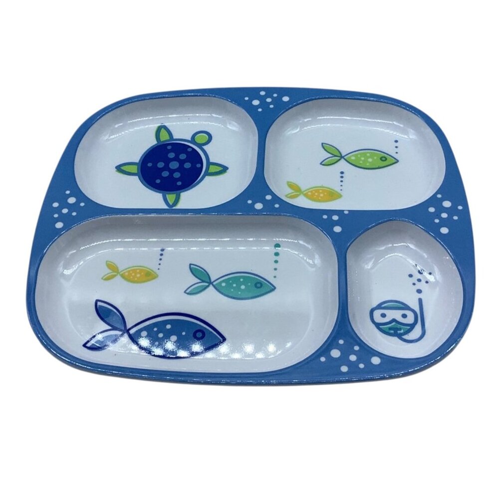 Kids Divided Melamine Plate 4 Sections Underwater Theme Durable Lot of 2‎ Target